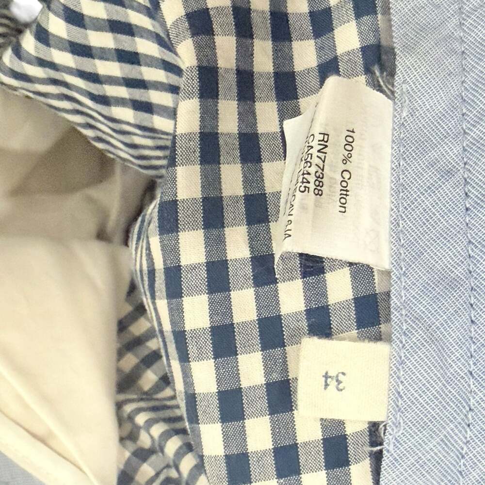 J.Crew Men's Blue and White Gingham Check 100% Cotton Chino Shorts Size 34 - Picture 3 of 5